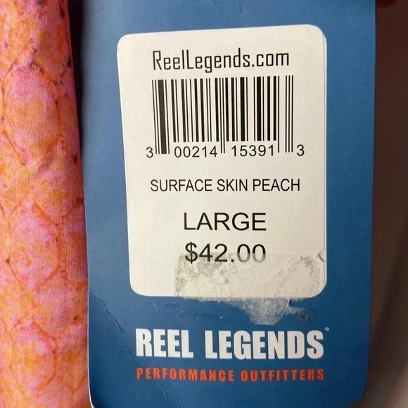 NWT REEL LEGENDS MARINER II MENS SIZE LARGE ORANGE PINK SCALE DESIGN POCKETS - Picture 9 of 15